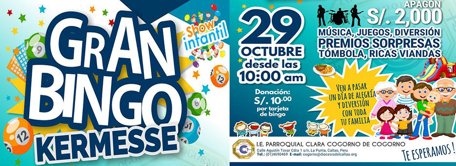 Colegio “Clara Cogorno de Cogorno” organiza Gran Bingo Kermesse 2017