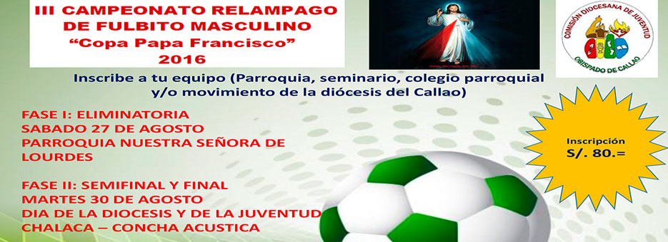 Pastoral Juvenil organiza el III Campeonato de Futbol 2016