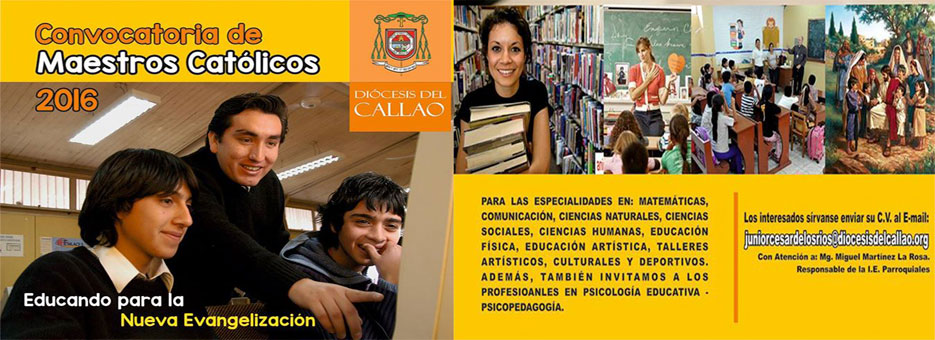 Diócesis del Callao convoca a docentes católicos