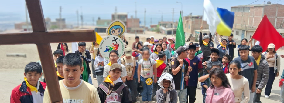 Niños y adolescentes de las OMP del Callao vivieron con alegría su peregrinación jubilar en el marco del Año Jubilar Diocesano